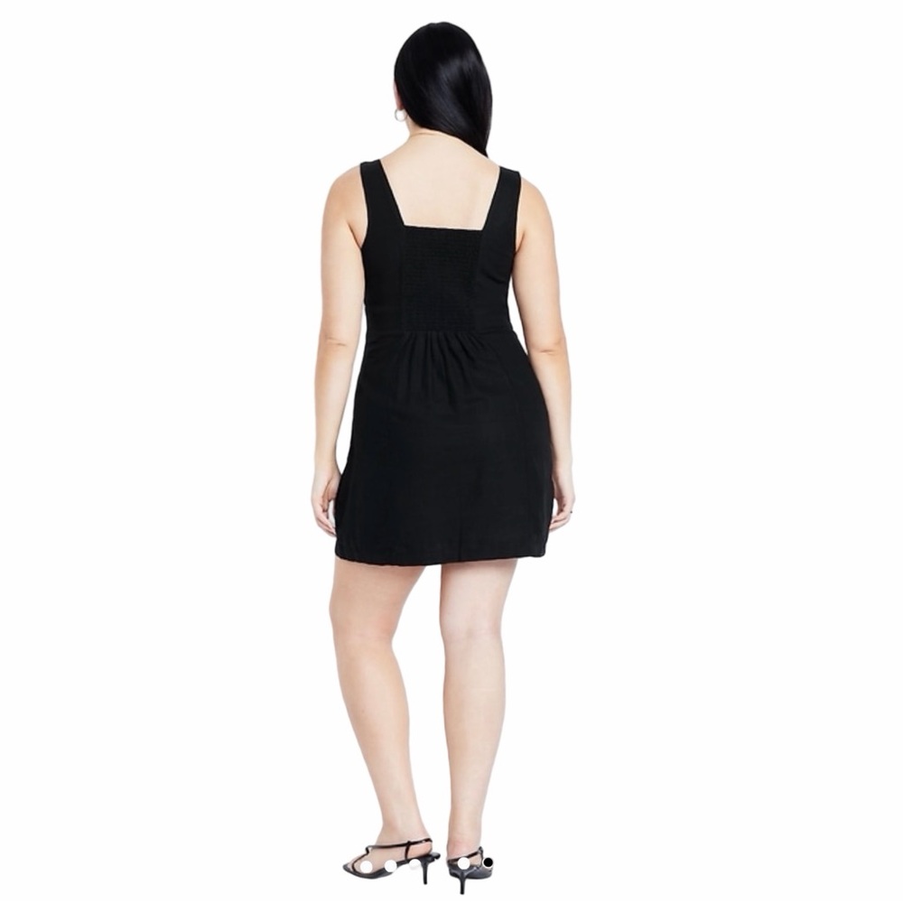 Old Navy Black Linen Blend Mini Dress - Picture 3 of 9